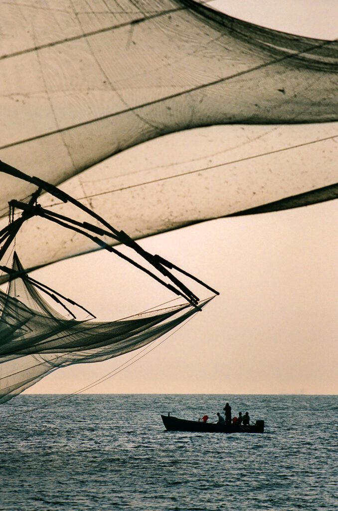 Rybářské síte v Indické Karnatace 