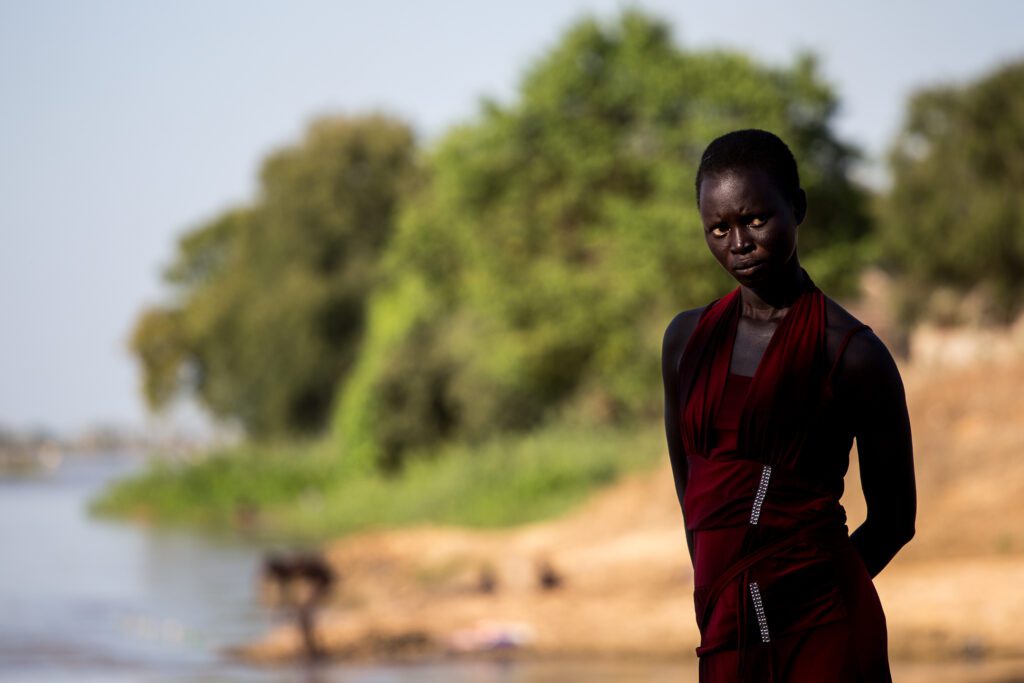 Portrét dívky  v Jižním Súdánu