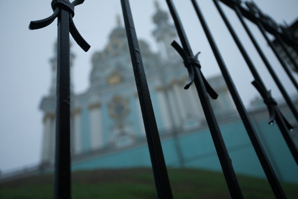 Chrám svatého Ondřeje v Kyjevě na Ukrajině